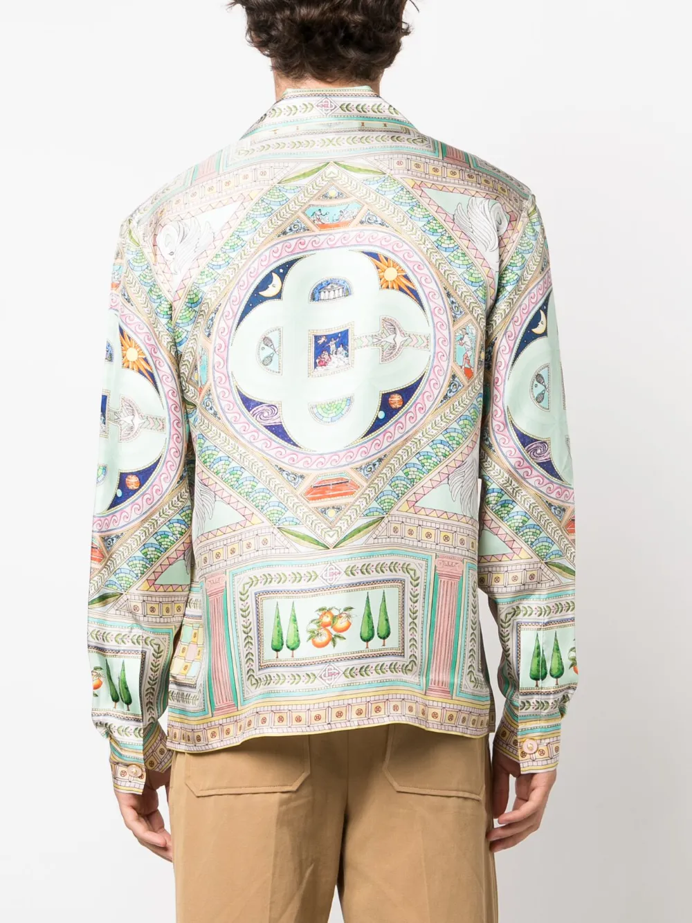 Casablanca Le Labyrinthe-print silk shirt
