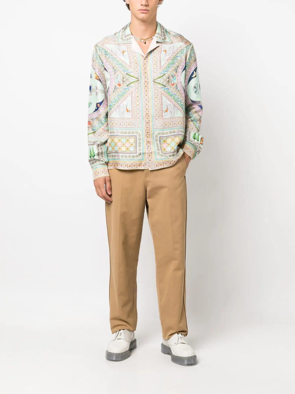 Casablanca Le Labyrinthe-print silk shirt