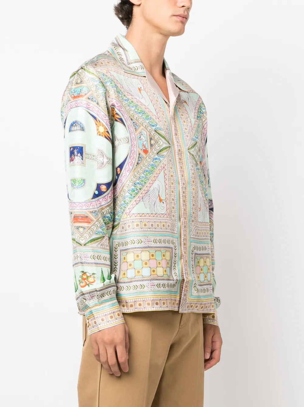 Casablanca Le Labyrinthe-print silk shirt