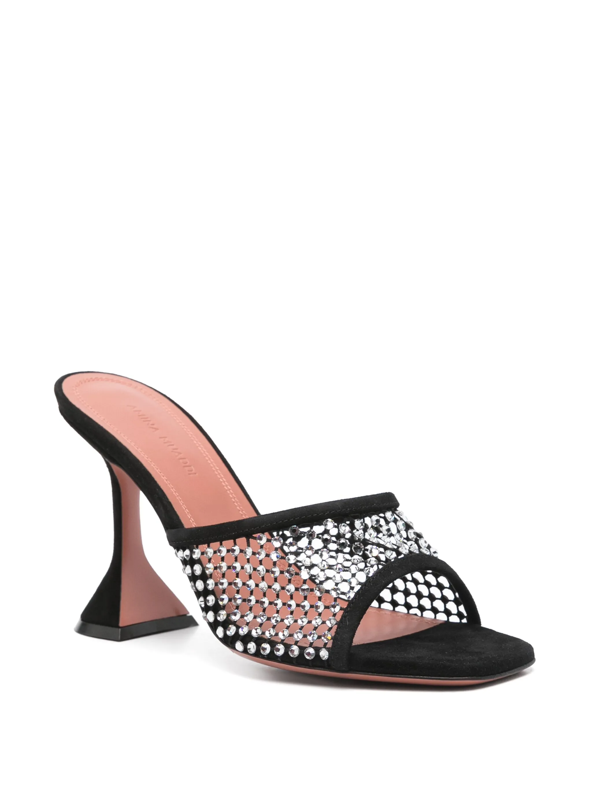 Amina Muaddi Lupita leather heeled sandals