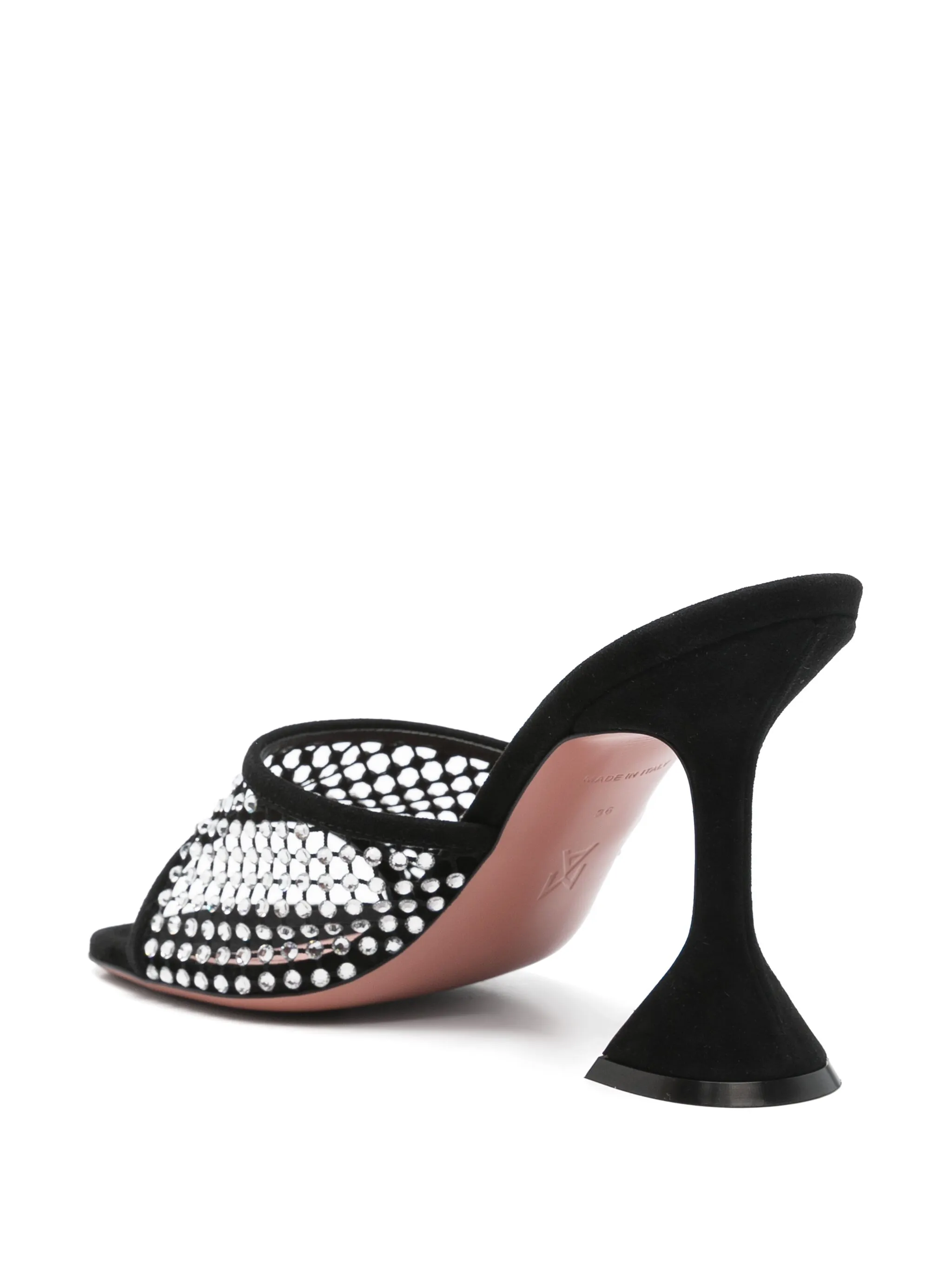 Amina Muaddi Lupita leather heeled sandals