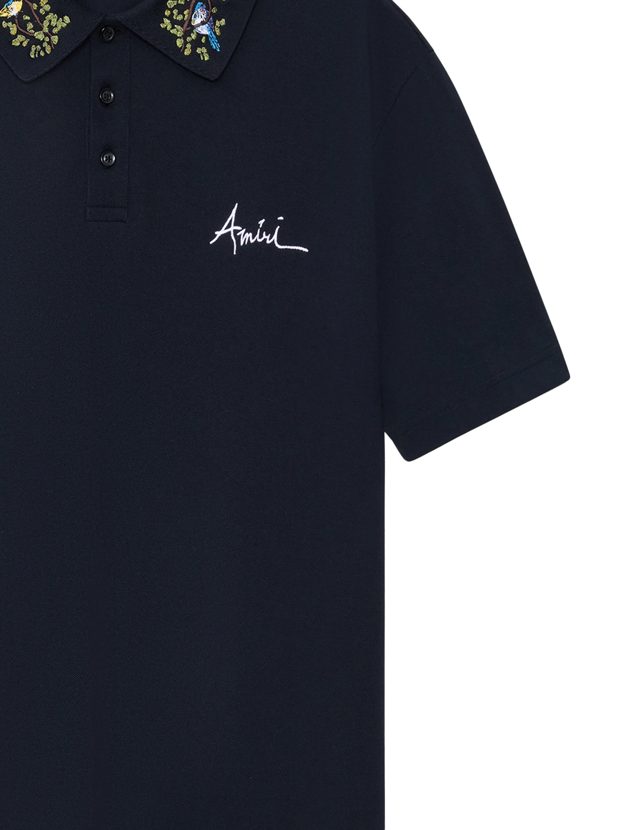 AMIRI floral-embellishment polo shirt