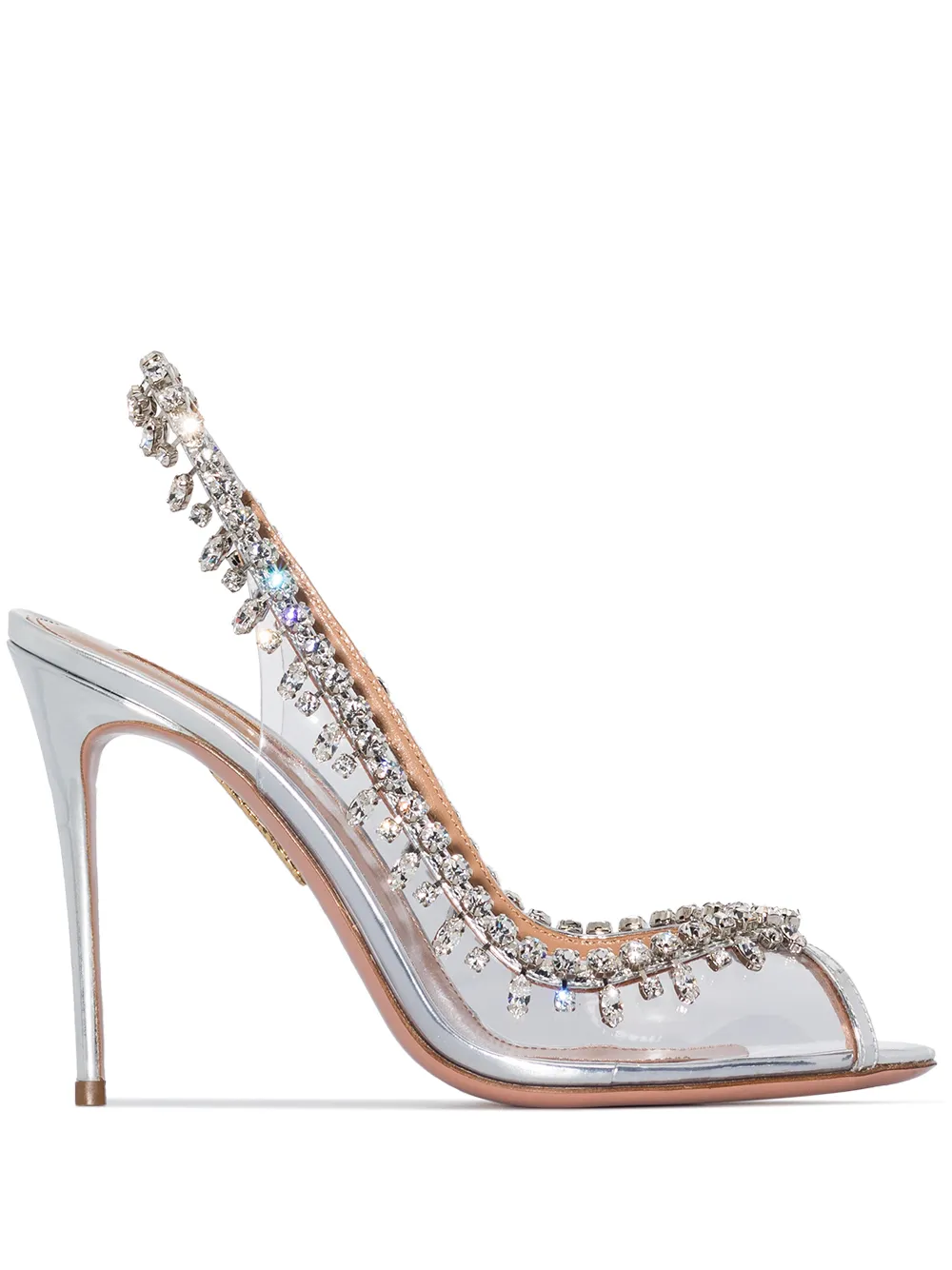 AQUAZZURA Temptation 105 mm Sandals In Purple 38.5