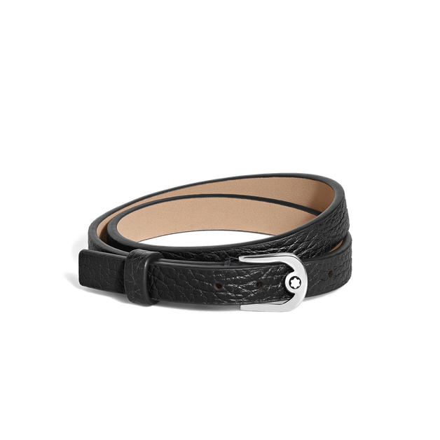 Horseshoe Buckle Adjustable Bracelet in Grain Leather