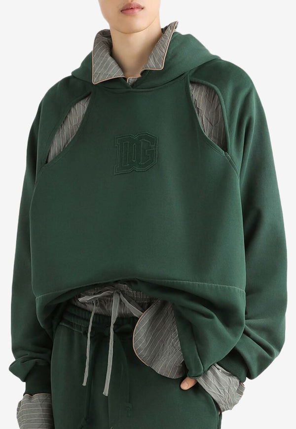 Treated Cut-Out Hooded Sweatshirt