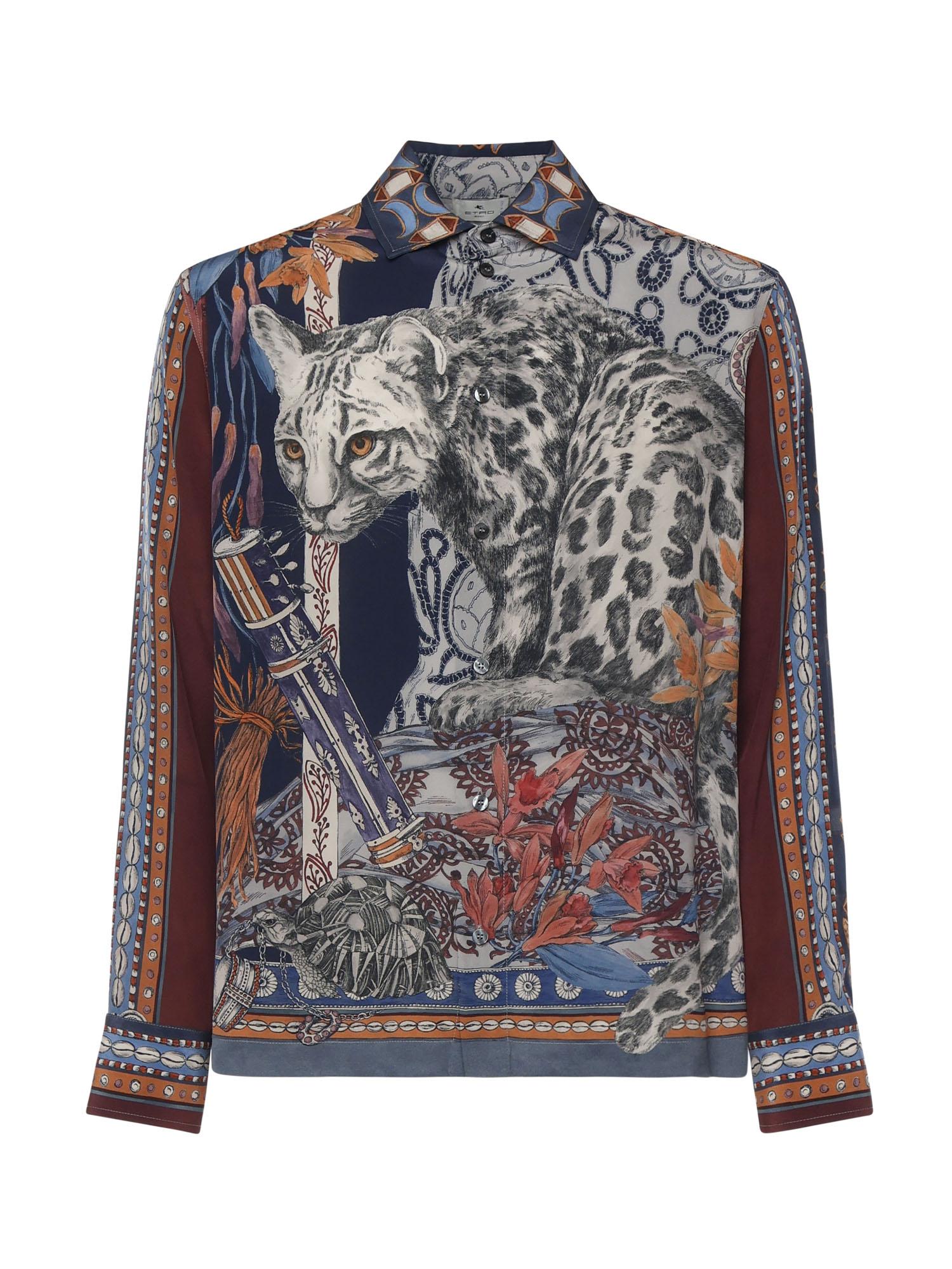 Silk shirt with leopard print