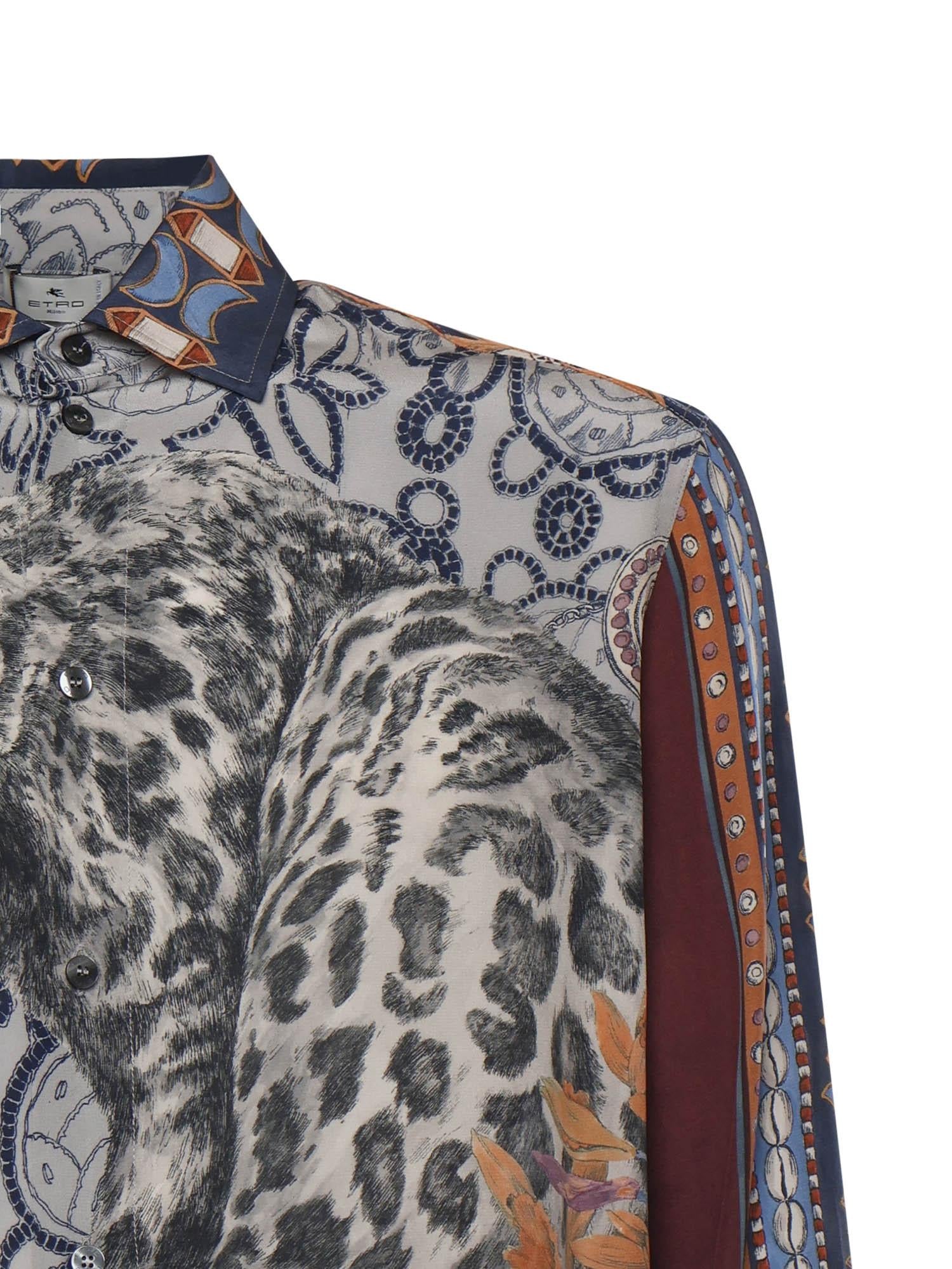 Silk shirt with leopard print