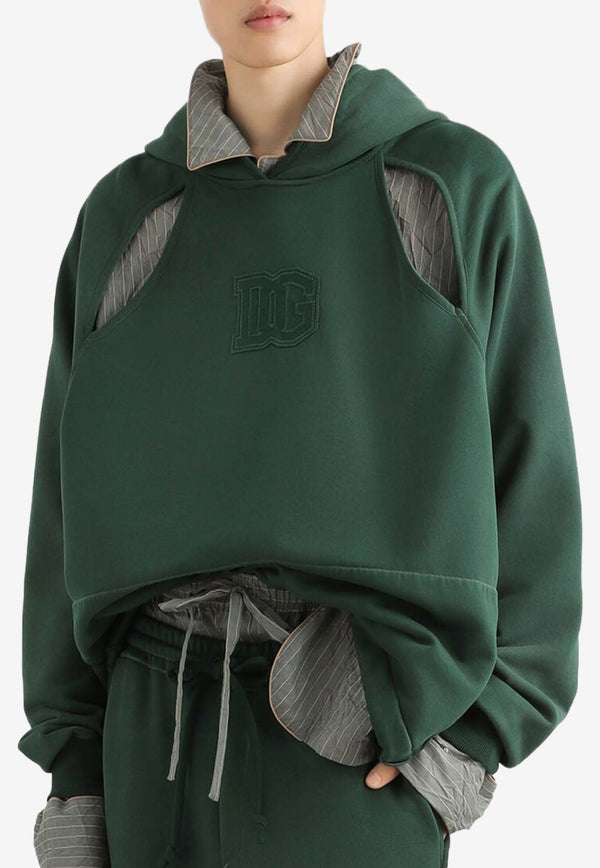 Treated Cut-Out Hooded Sweatshirt
